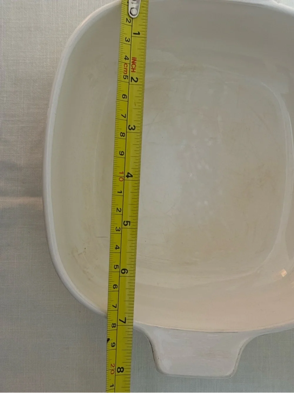 Corningware White Dish with Light‎ Blue Logo